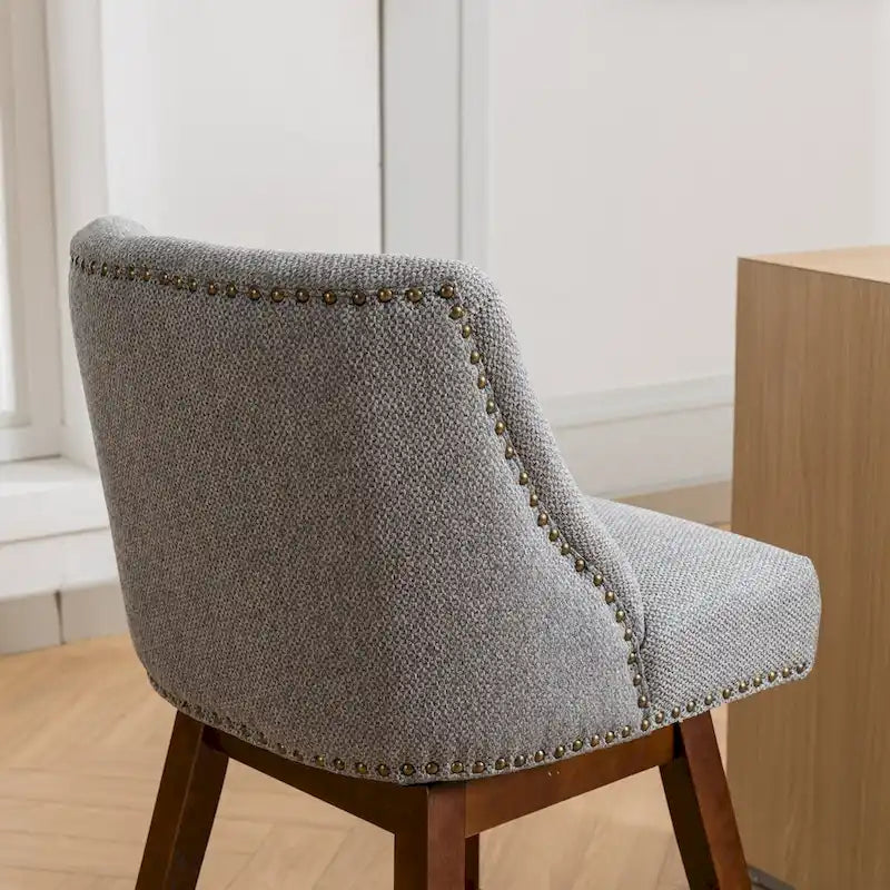 Tabourets de bar pivotants de hauteur comptoir, hauteur d'assise 66 cm, lot de 2 tabourets de bar rembourrés en tissu