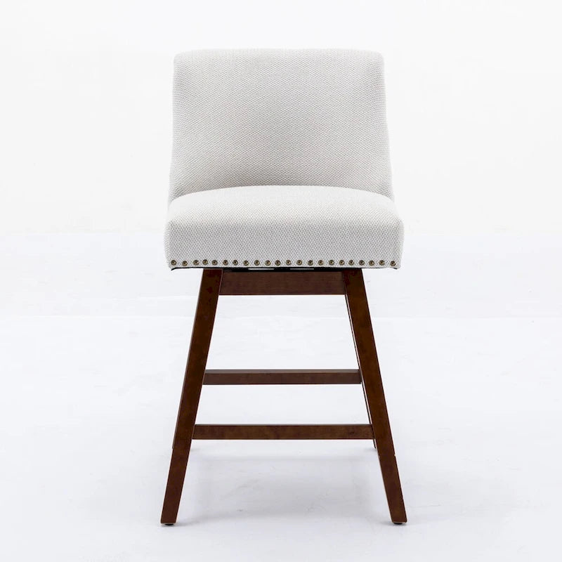 Tabourets de bar pivotants de hauteur comptoir, hauteur d'assise 66 cm, lot de 2 tabourets de bar rembourrés en tissu
