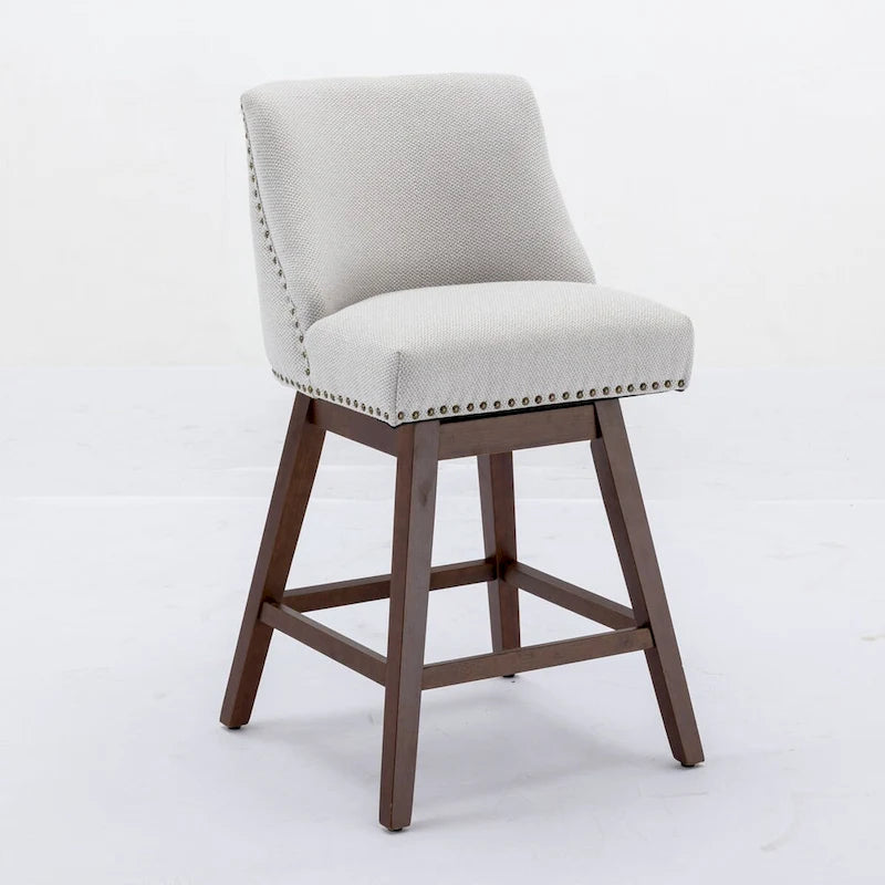 Tabourets de bar pivotants de hauteur comptoir, hauteur d'assise 66 cm, lot de 2 tabourets de bar rembourrés en tissu