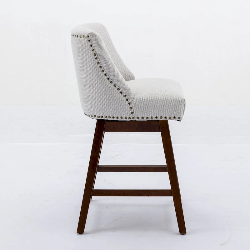 Tabourets de bar pivotants de hauteur comptoir, hauteur d'assise 66 cm, lot de 2 tabourets de bar rembourrés en tissu
