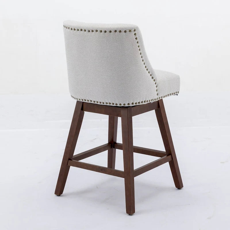 Tabourets de bar pivotants de hauteur comptoir, hauteur d'assise 66 cm, lot de 2 tabourets de bar rembourrés en tissu
