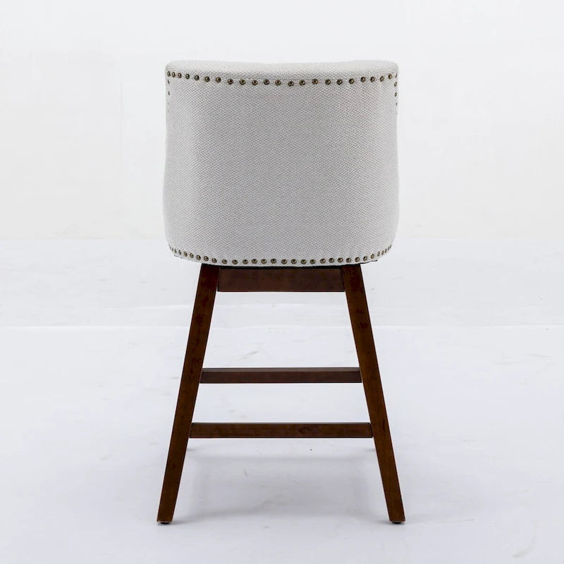 Tabourets de bar pivotants de hauteur comptoir, hauteur d'assise 66 cm, lot de 2 tabourets de bar rembourrés en tissu