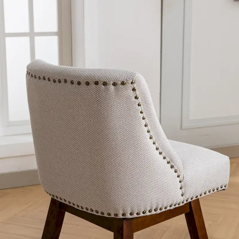 Tabourets de bar pivotants de hauteur comptoir, hauteur d'assise 66 cm, lot de 2 tabourets de bar rembourrés en tissu