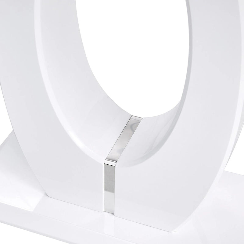 Table de bar rectangulaire moderne simple blanc brillant 120 x 46 x 75 cm pour salon, chambre, chevet, entrée