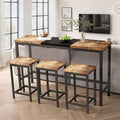 Table de cuisine, table de bar, longue table à manger avec 3 tabourets