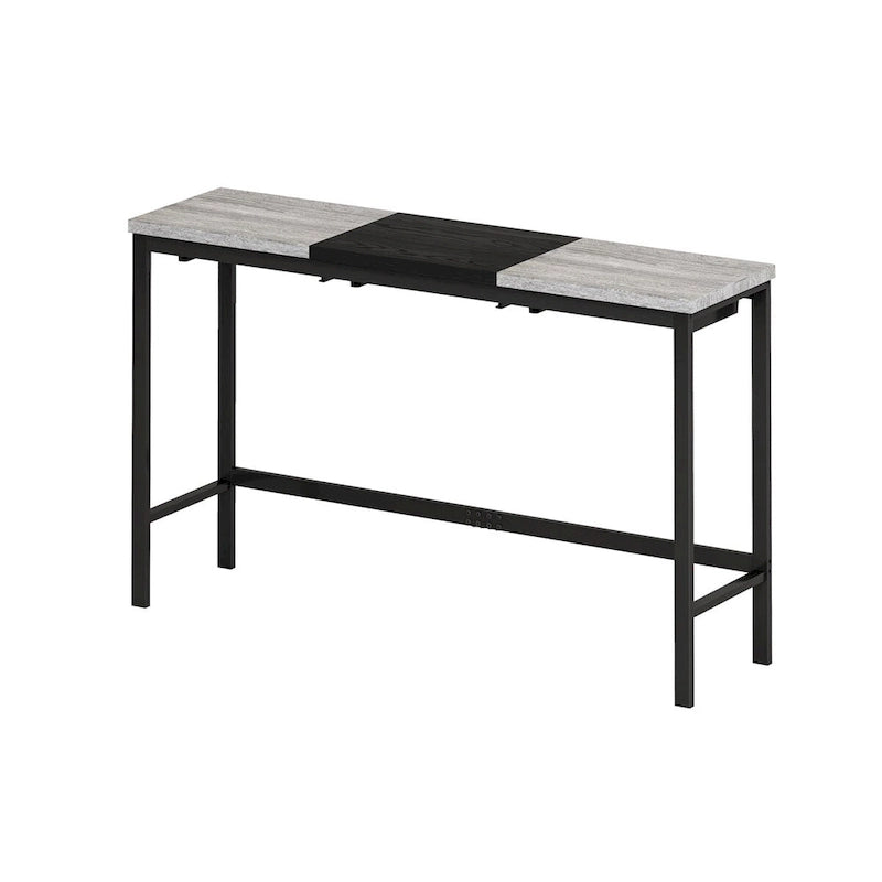 Table de cuisine, table de bar, longue table à manger avec 3 tabourets