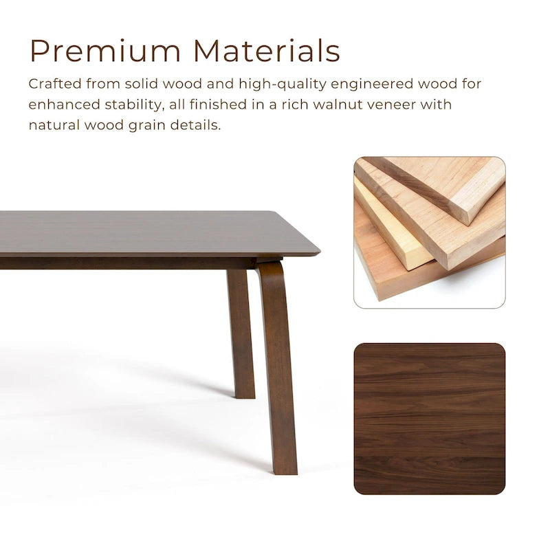 Furniture of America Beau I - pięcioczęściowy prostokątny zestaw stołowy z orzecha włoskiego w stylu połowy wieku