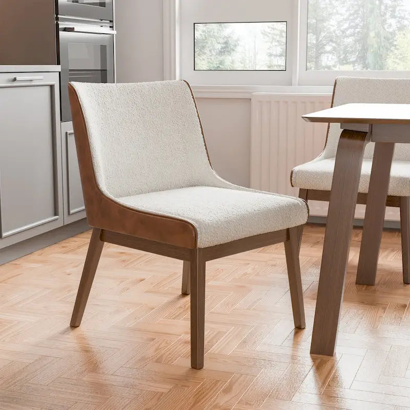 Furniture of America Beau I - pięcioczęściowy prostokątny zestaw stołowy z orzecha włoskiego w stylu połowy wieku