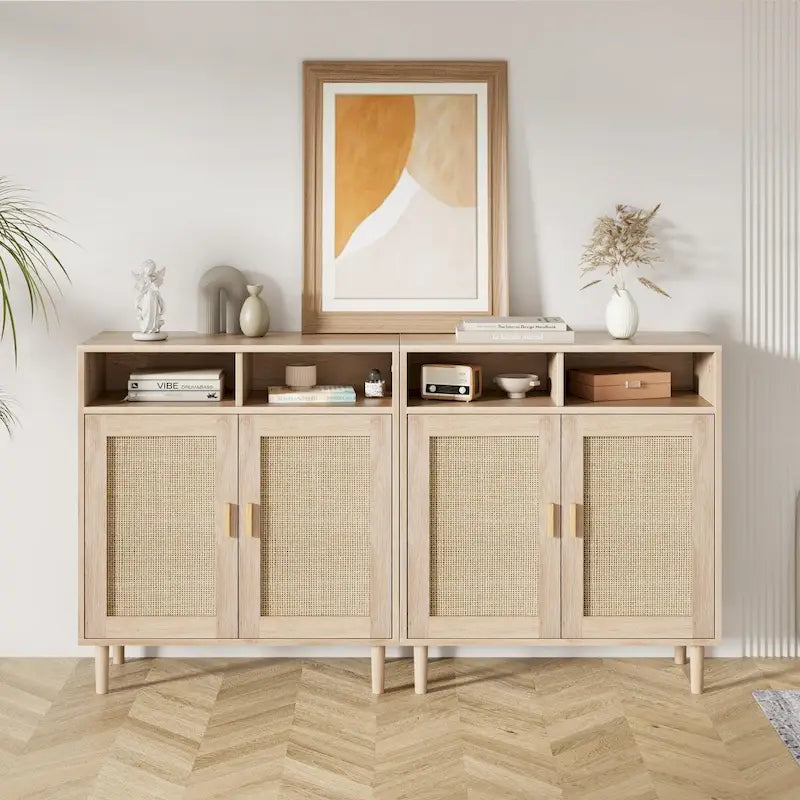 Nowoczesna komoda z rattanu Eie – 62,9 gł. x 15,7 szer. x 36,2 wys.