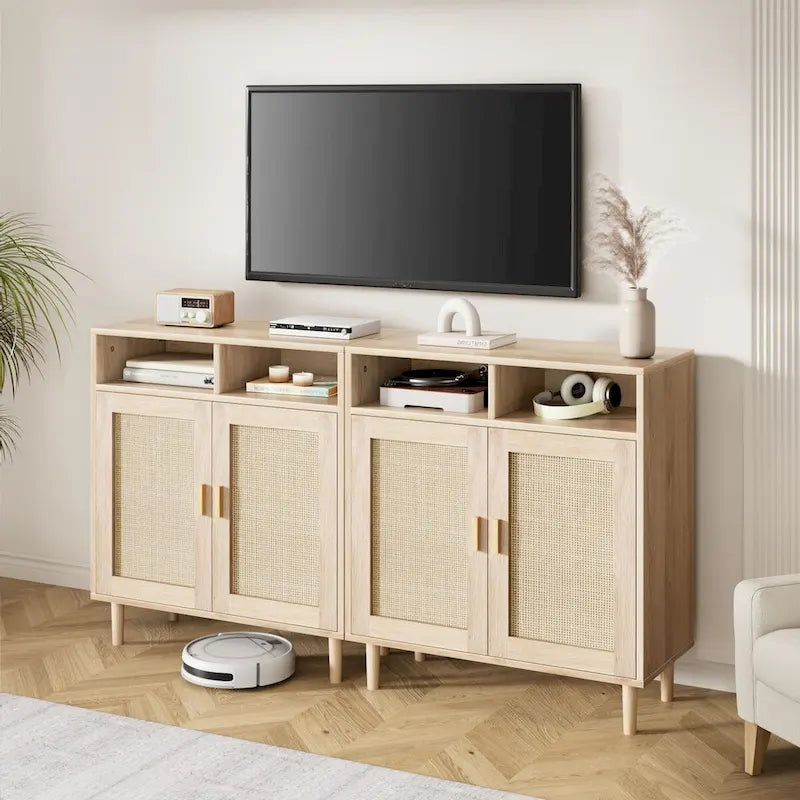 Nowoczesna komoda z rattanu Eie – 62,9 gł. x 15,7 szer. x 36,2 wys.