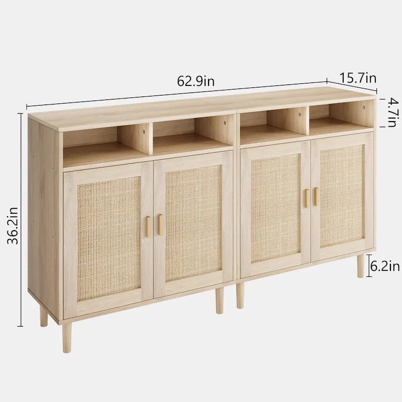 Nowoczesna komoda z rattanu Eie – 62,9 gł. x 15,7 szer. x 36,2 wys.