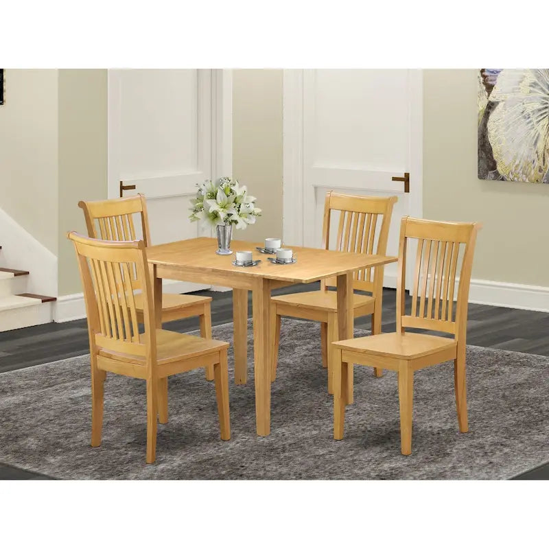 Zestaw do jadalni East West Furniture – prostokątny stół do jadalni i krzesła kuchenne, dąb (opcja sztuk)