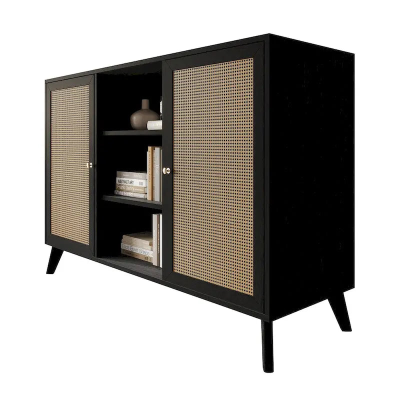 Szafka/kredens CraftPorch Mid-Century Modern w kolorze czarnym