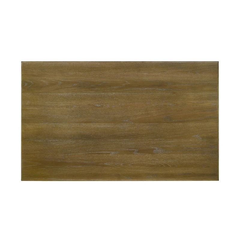 Table à manger rectangulaire Pratto marron brossé et blanc cassé