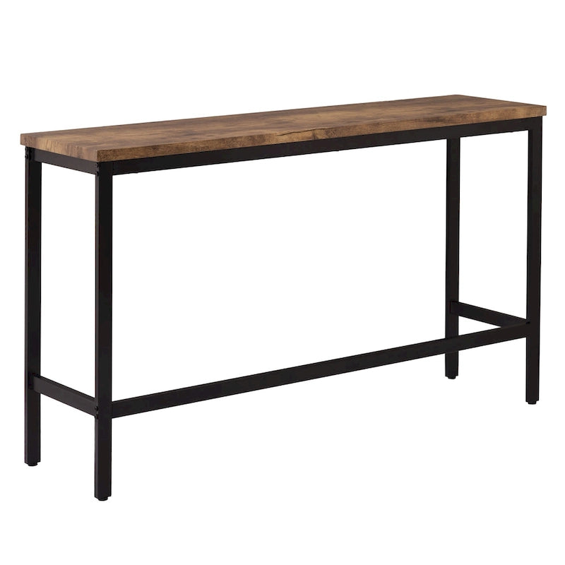 Ensemble Table de bar/comptoir extra longue avec 3 tabourets, Ensemble de cuisine de pub, Table d'appoint avec repose-pieds