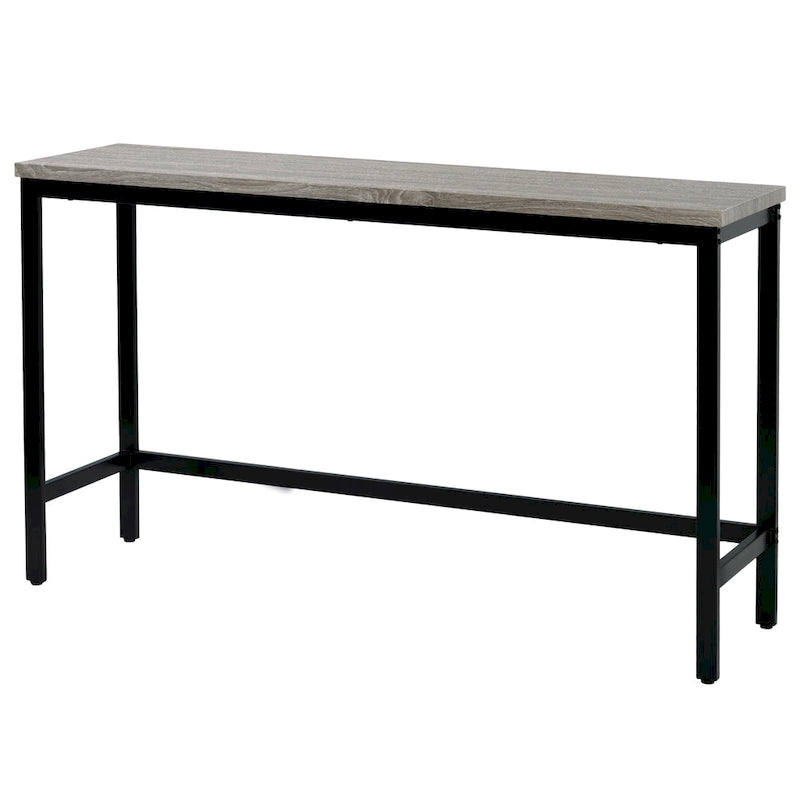 Ensemble Table de bar/comptoir extra longue avec 3 tabourets, Ensemble de cuisine de pub, Table d'appoint avec repose-pieds