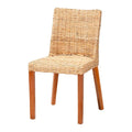 Chaise de salle à manger bali & pari Rowen en rotin Kubu miel clair de style bohème et bois d'acajou