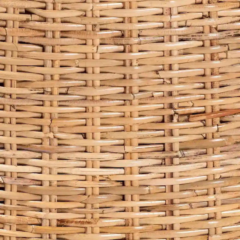 Chaise de salle à manger bali & pari Rowen en rotin Kubu miel clair de style bohème et bois d'acajou