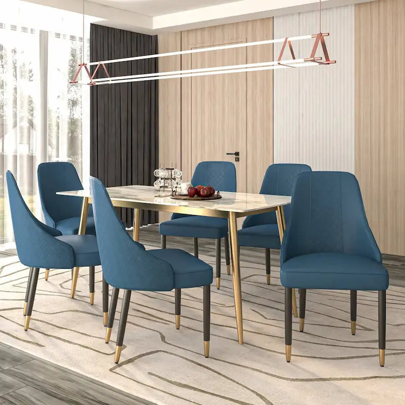 Chaises de salle à manger Allure avec assise en tissu/cuir et pieds en bois de chêne noir par LeisureMod