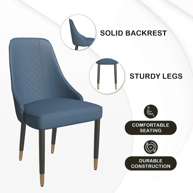 Chaises de salle à manger Allure avec assise en tissu/cuir et pieds en bois de chêne noir par LeisureMod