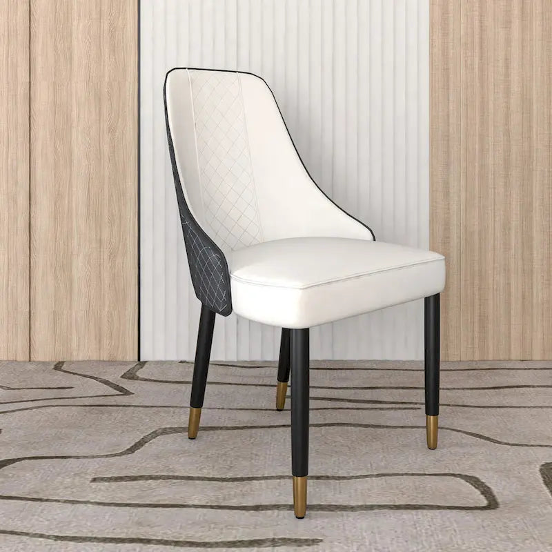 Chaises de salle à manger Allure avec assise en tissu/cuir et pieds en bois de chêne noir par LeisureMod