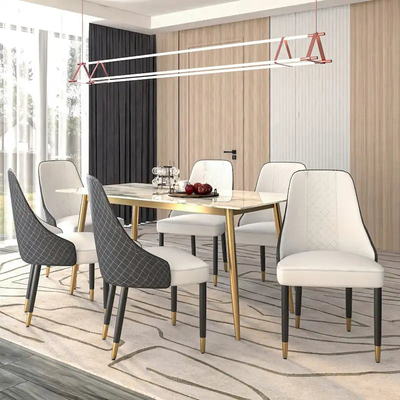 Chaises de salle à manger Allure avec assise en tissu/cuir et pieds en bois de chêne noir par LeisureMod
