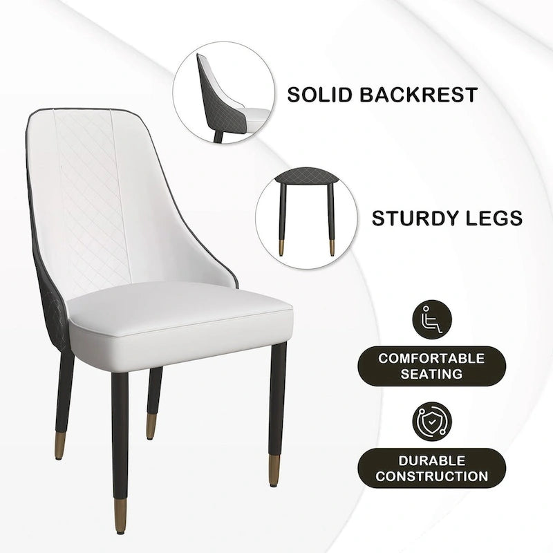 Chaises de salle à manger Allure avec assise en tissu/cuir et pieds en bois de chêne noir par LeisureMod