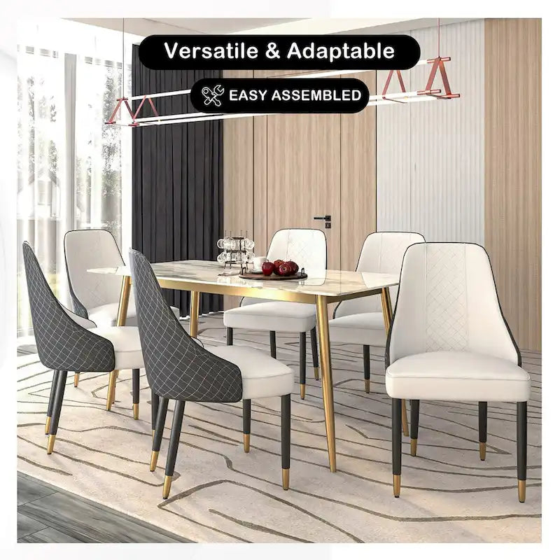 Chaises de salle à manger Allure avec assise en tissu/cuir et pieds en bois de chêne noir par LeisureMod