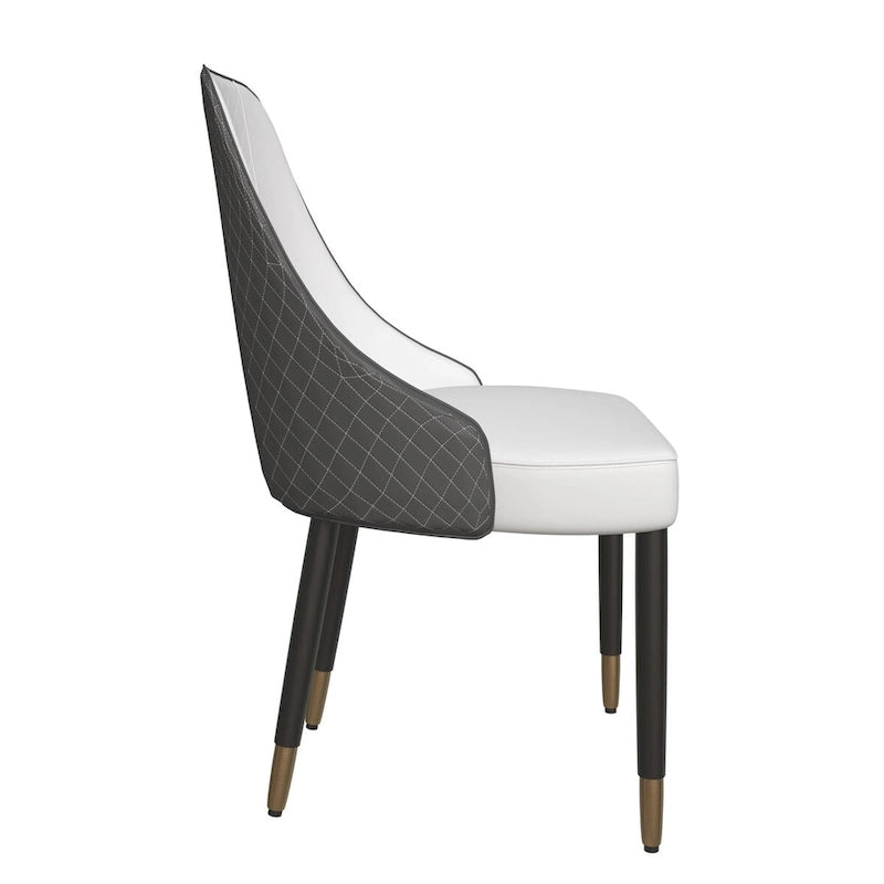 Chaises de salle à manger Allure avec assise en tissu/cuir et pieds en bois de chêne noir par LeisureMod