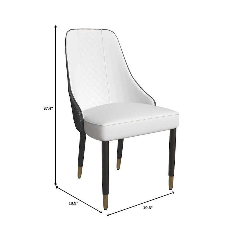 Chaises de salle à manger Allure avec assise en tissu/cuir et pieds en bois de chêne noir par LeisureMod