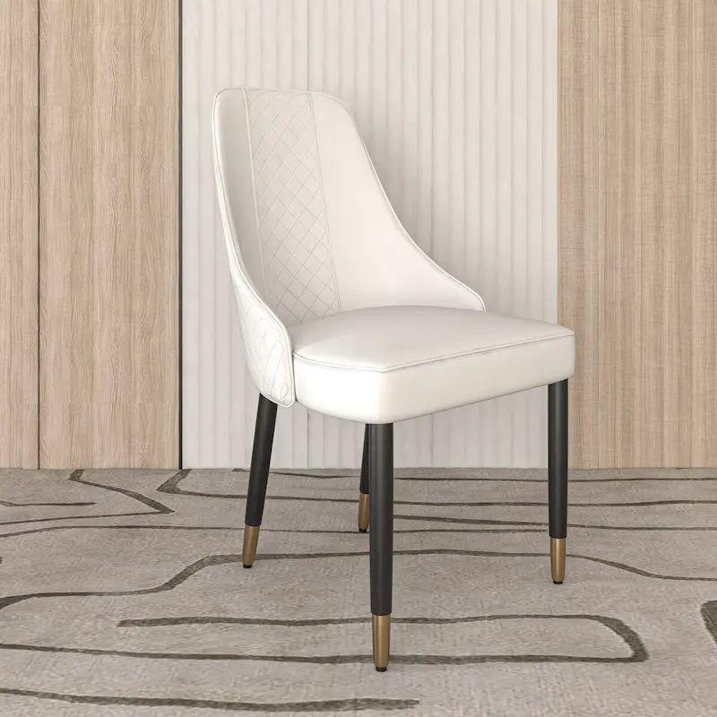 Chaises de salle à manger Allure avec assise en tissu/cuir et pieds en bois de chêne noir par LeisureMod