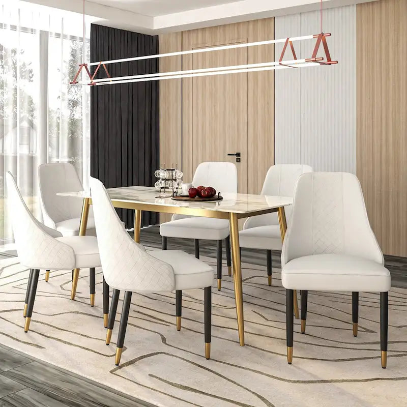 Chaises de salle à manger Allure avec assise en tissu/cuir et pieds en bois de chêne noir par LeisureMod