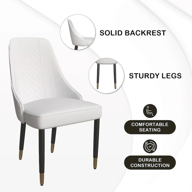 Chaises de salle à manger Allure avec assise en tissu/cuir et pieds en bois de chêne noir par LeisureMod