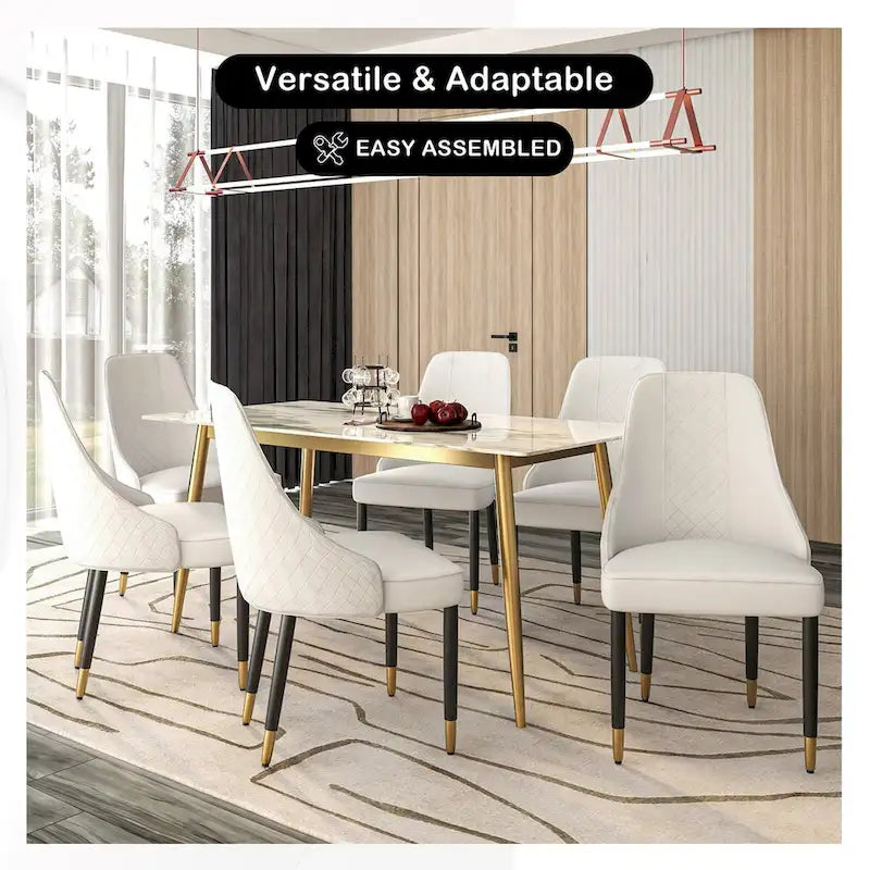 Chaises de salle à manger Allure avec assise en tissu/cuir et pieds en bois de chêne noir par LeisureMod
