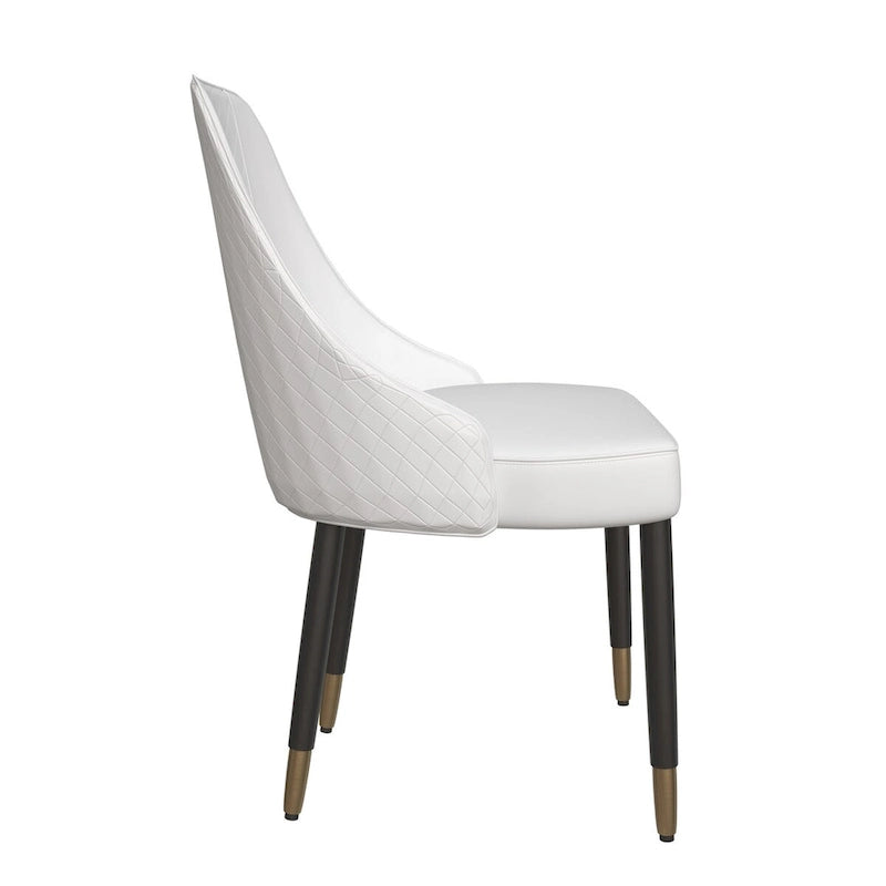 Chaises de salle à manger Allure avec assise en tissu/cuir et pieds en bois de chêne noir par LeisureMod