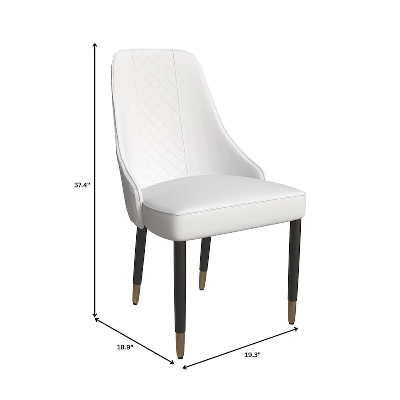 Chaises de salle à manger Allure avec assise en tissu/cuir et pieds en bois de chêne noir par LeisureMod
