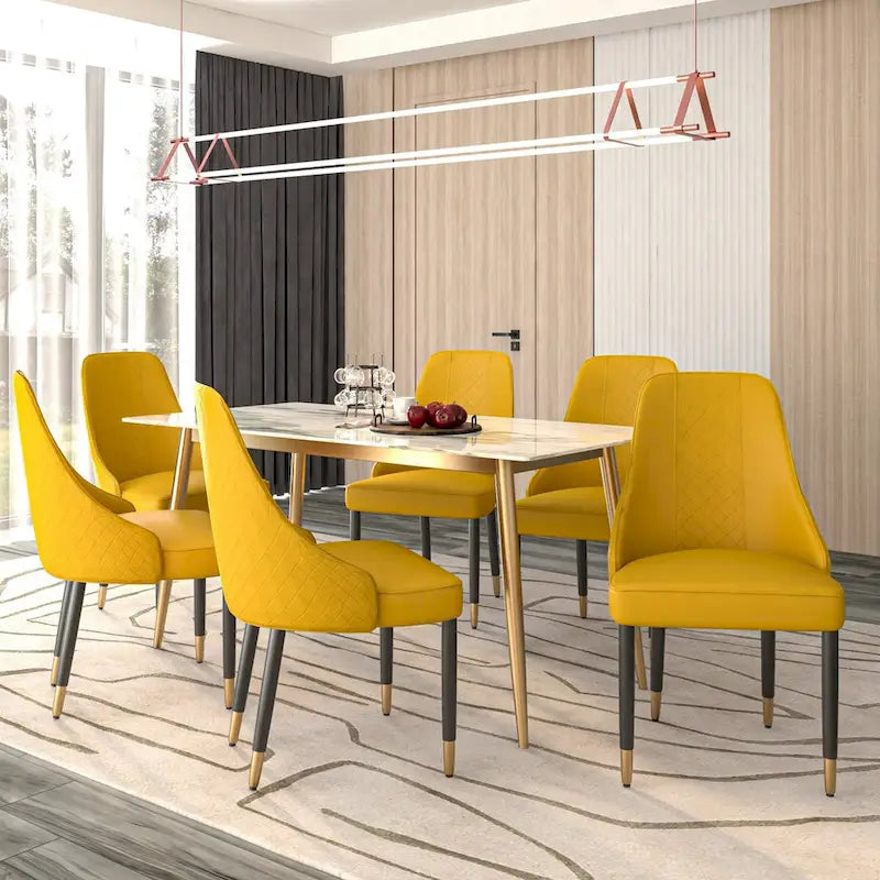 Chaises de salle à manger Allure avec assise en tissu/cuir et pieds en bois de chêne noir par LeisureMod
