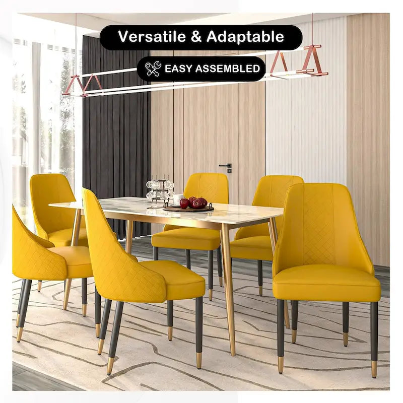 Chaises de salle à manger Allure avec assise en tissu/cuir et pieds en bois de chêne noir par LeisureMod