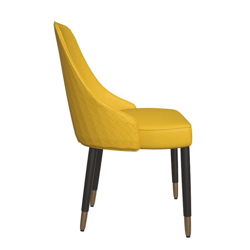 Chaises de salle à manger Allure avec assise en tissu/cuir et pieds en bois de chêne noir par LeisureMod