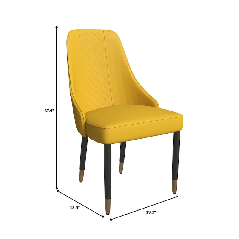 Chaises de salle à manger Allure avec assise en tissu/cuir et pieds en bois de chêne noir par LeisureMod