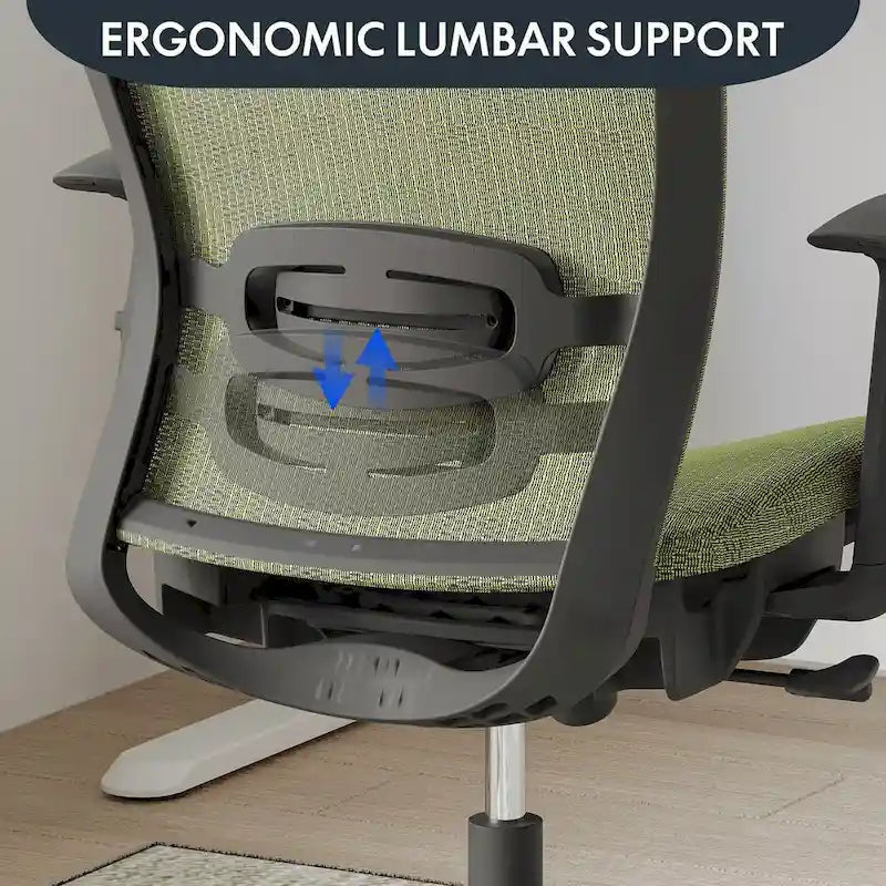 Fotel biurowy FlexiSpot Ergonomic z regulacją wysokości i obrotem o 360 stopni, siateczkowy, z regulowanym zagłówkiem, podparciem lędźwiowym i podłokietnikami