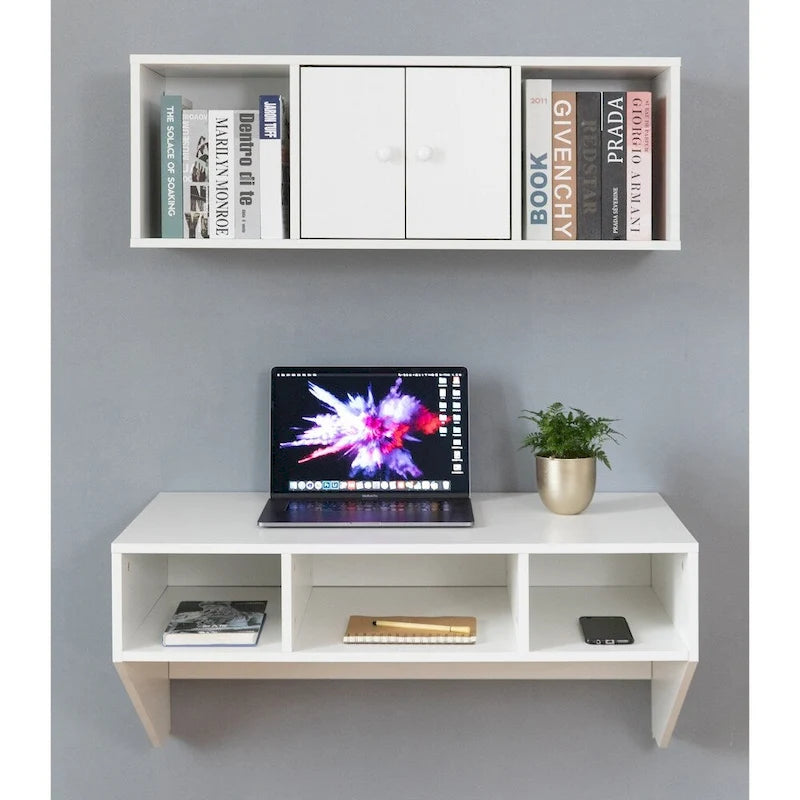 Bureau d'ordinateur mural