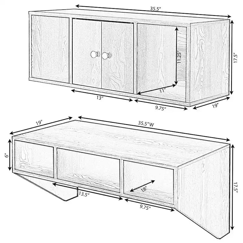Bureau d'ordinateur mural
