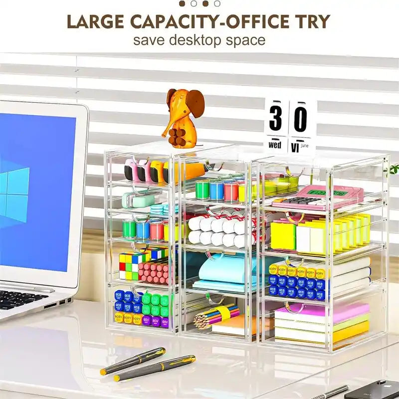 Organizery i akcesoria biurkowe z 13 szufladami – 12,4D x 9,84W x 7H