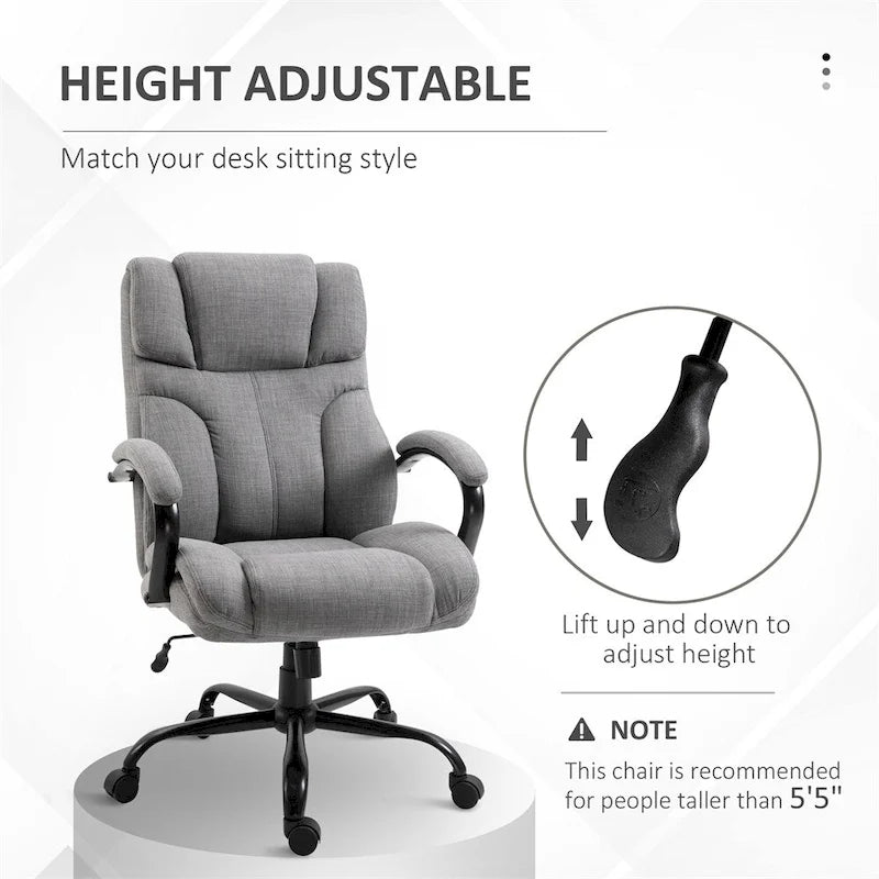 Chaise de bureau grande taille/forte corpulence avec siège large, chaise d'ordinateur ergonomique de direction