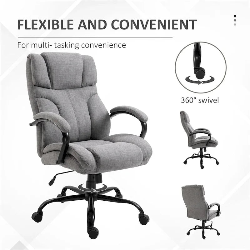 Chaise de bureau grande taille/forte corpulence avec siège large, chaise d'ordinateur ergonomique de direction