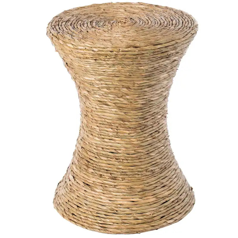 Table d'appoint décorative ronde en osier, forme de sablier, table basse d'appoint
