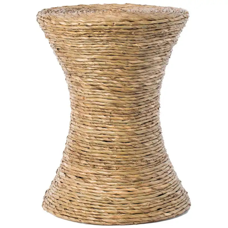 Table d'appoint décorative ronde en osier, forme de sablier, table basse d'appoint