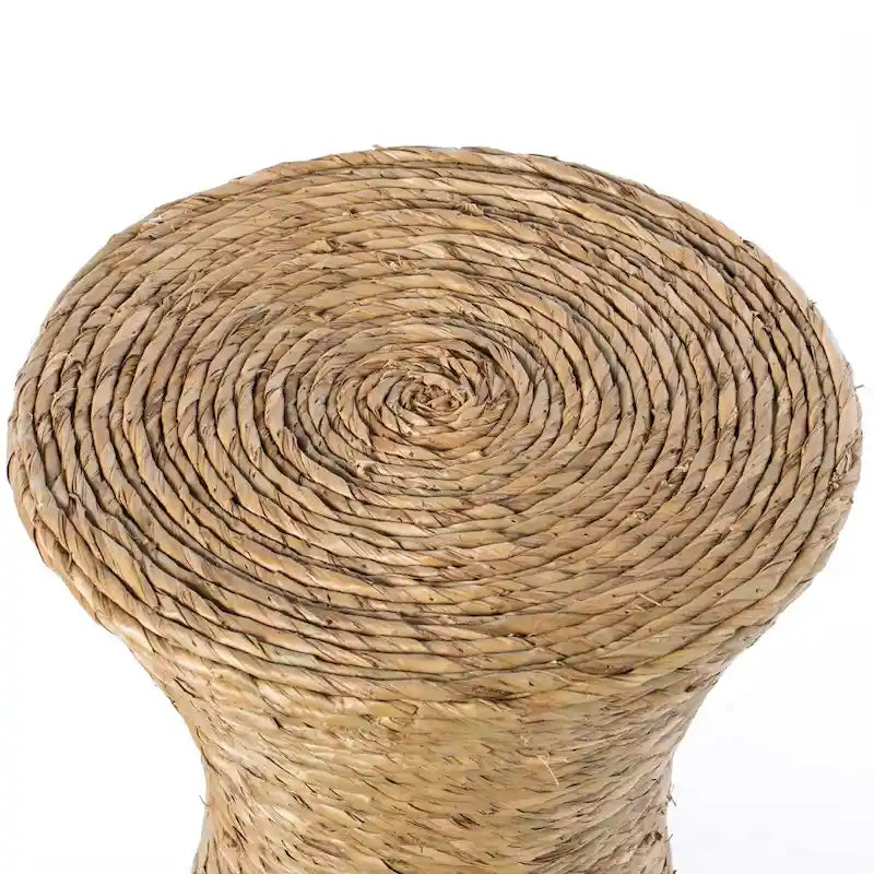 Table d'appoint décorative ronde en osier, forme de sablier, table basse d'appoint