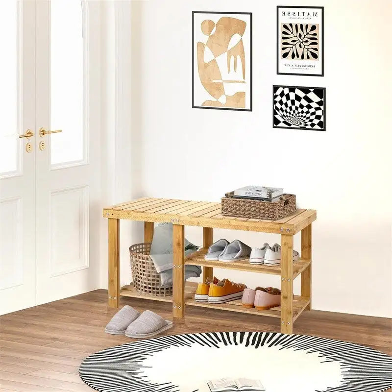 Banc à chaussures pour entrée - 33,5P x 11,02L x 17,7H
